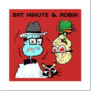 Bat Minute & Robin (Black Text) Posters and Art